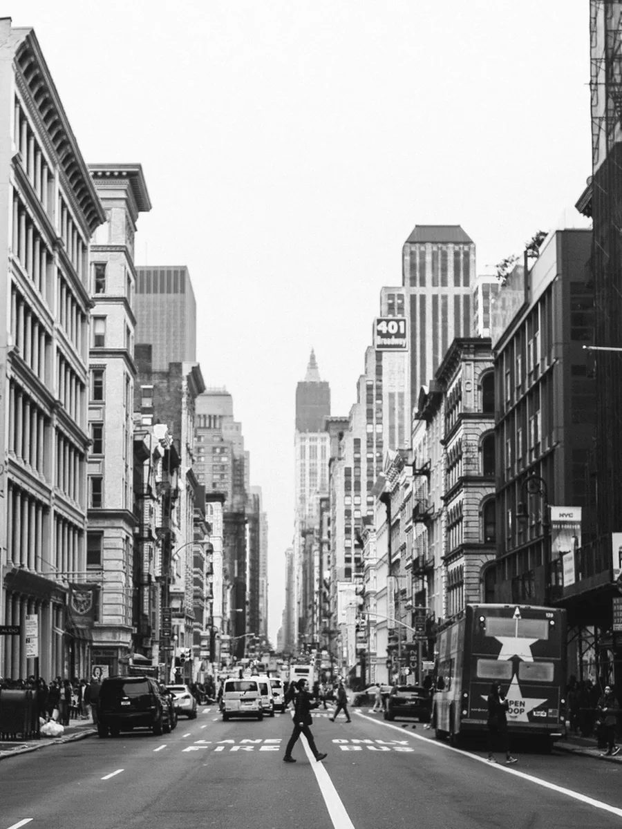 Looking down the avenue towards the Empire State Building.
